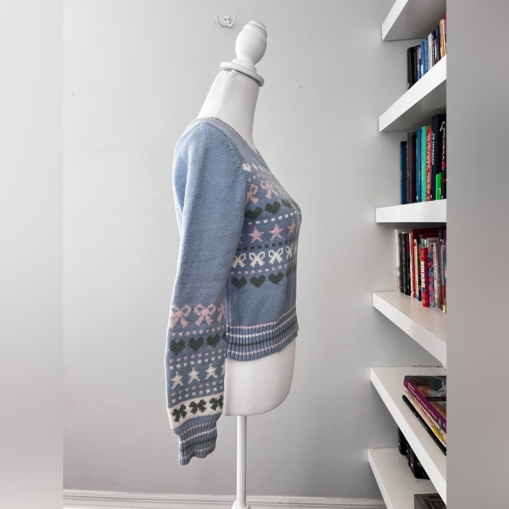 Loveshackfancy Blue And Pink Patterned Sweater - image 8